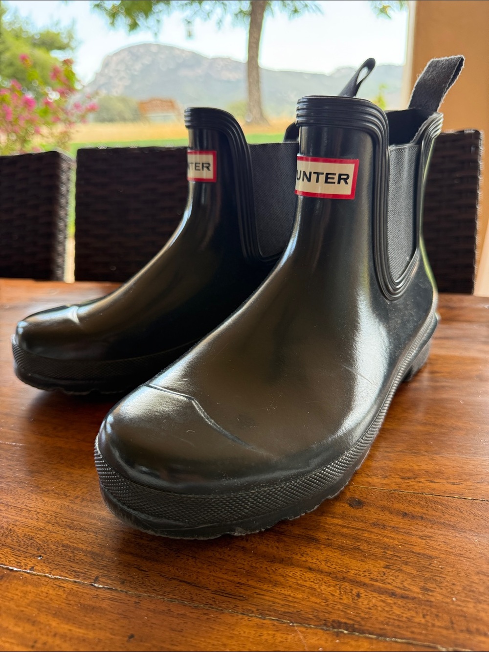 Hunter Ankle Rubber Boots  Charcoal Gray Size 7 Rain Boots Nordstrom